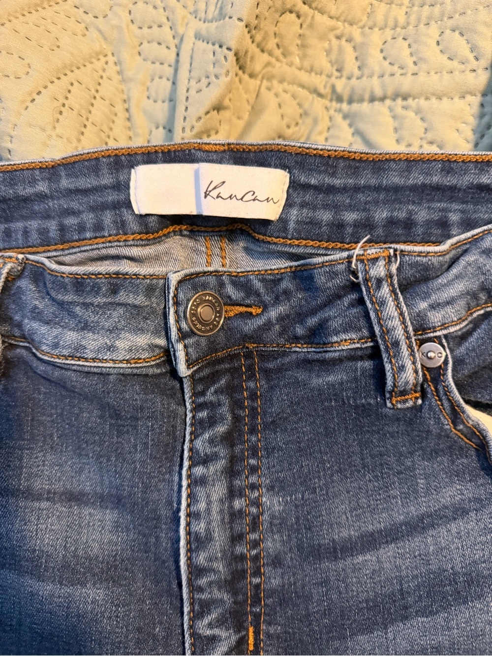 KanCan Women's Distressed Dark Blue Jeans - Picture 2 of 4